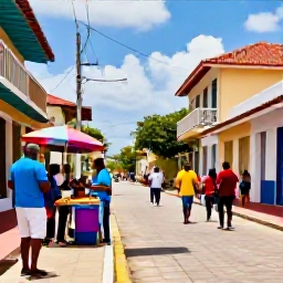 Caribbean Holidays, Trinidad Luxury Holidays, Colourful Port of Spain street scene in January with local food, music and visitors enjoying Trinidadian culture