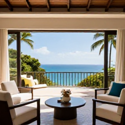 Caribbean Holidays, Trinidad Luxury Holidays, Elegant luxury hotel suite in Trinidad and Tobago with balcony views over tropical gardens and the Caribbean Sea