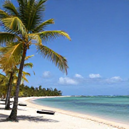 Caribbean Holidays, Trinidad March Holidays, Sunny Caribbean beach in Trinidad and Tobago with palm trees, calm turquoise water and a relaxed all-inclusive resort atmosphere