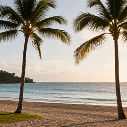 Caribbean Holidays, Trinidad May Holidays, Relaxed all-inclusive beachfront resort in Trinidad and Tobago in warm May sunshine, palm trees and calm turquoise sea