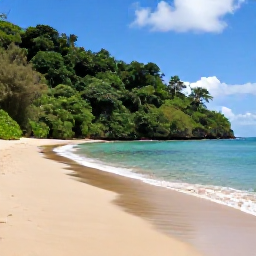Caribbean Holidays, Trinidad Nature Holidays, A quiet golden beach on Trinidad&rsquo;s north coast, backed by rainforest-covered hills and clear blue Caribbean water