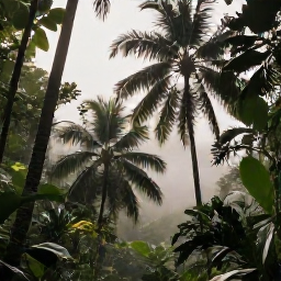 Caribbean Holidays, Trinidad Nature Holidays, Lush Trinidad rainforest in July with towering palms, tropical foliage and soft morning light