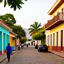 Caribbean Holidays, Trinidad September Breaks, Colourful Port of Spain street scene in Trinidad, with tropical greenery, historic buildings and people enjoying a warm September afternoon