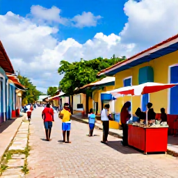 Caribbean Holidays, Trinidad Solo Holidays, A colourful street scene in Port of Spain, Trinidad, with local food stalls, music and friendly people in warm July weather