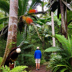 Caribbean Holidays, Trinidad Solo Holidays, A solo traveller visiting a peaceful Trinidad nature reserve with rainforest, tall trees and colourful tropical birds