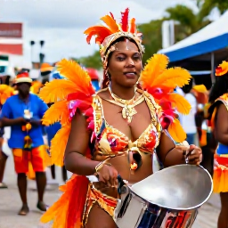 Caribbean Holidays, Trinidad Solo Holidays, Solo traveller enjoying colourful Trinidad Carnival costumes, steelpan musicians and dancing crowds in Port of Spain