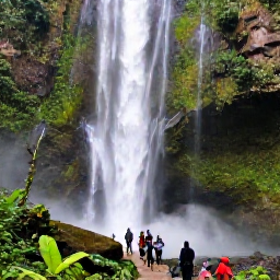 Caribbean Holidays, Trinidad Solo Holidays, Solo traveller exploring lush rainforest in Trinidad near a waterfall, with a safe guided walking group in the distance
