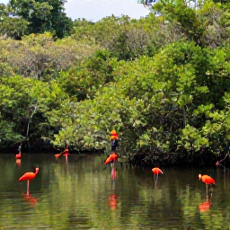 Caribbean Holidays, Trinidad Solo Holidays, Solo traveller exploring the lush Caroni Swamp in Trinidad with mangroves, calm water and scarlet ibis birds