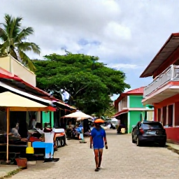 Caribbean Holidays, Trinidad Solo Holidays, Solo visitor exploring Port of Spain street life, colourful buildings, local market stalls and tropical greenery