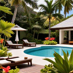 Caribbean Holidays, Trinidad Spa Breaks, Elegant Caribbean spa resort in Trinidad surrounded by lush gardens, tropical plants and calm outdoor relaxation areas