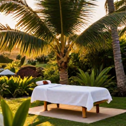 Caribbean Holidays, Trinidad Spa Breaks, Relaxing spa treatment beside a tropical garden in Trinidad, with lush palms and warm September light
