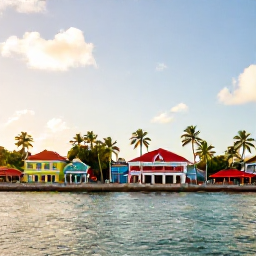 Caribbean Holidays, Trinidad Tobago Tours, Colourful Port of Spain waterfront and tropical Caribbean scenery in warm March sunshine