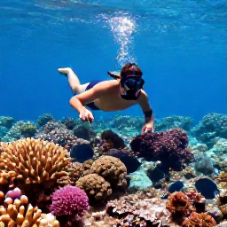 Caribbean Holidays, Turks and Caicos Adventures, Snorkellers exploring a colourful coral reef with tropical fish in clear Caribbean water near Turks and Caicos