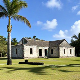 Caribbean Holidays, Turks and Caicos Culture, Historic Cheshire Hall plantation ruins surrounded by tropical greenery on Providenciales, Turks and Caicos