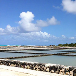 Caribbean Holidays, Turks and Caicos Culture, Historic salt ponds and low stone walls beneath a bright Caribbean sky on Salt Cay, Turks and Caicos