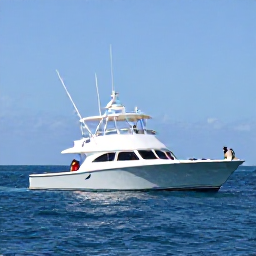 Caribbean Holidays, Turks and Caicos Fishing, A modern charter boat offshore from Turks and Caicos with anglers catching fish in deep blue Caribbean water