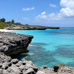 Caribbean Holidays, Turks and Caicos Instagram Hotspots, Rugged limestone coastline, shallow blue sea and wild coastal landscape at Taylor Bay, Turks and Caicos