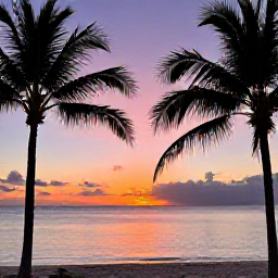 Caribbean Holidays, Turks and Caicos Instagram Spots, Colourful sunset over the calm Caribbean Sea viewed from a beach in Providenciales, Turks and Caicos, with silhouetted palms