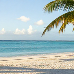 Caribbean Holidays, Turks and Caicos Nature, A sunny January morning on Grace Bay Beach in Turks and Caicos, with calm turquoise water, soft white sand and a few sea grapes