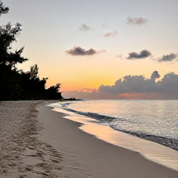 Caribbean Holidays, Turks and Caicos Nature Holidays, A calm sunset over a secluded Turks and Caicos beach, with gentle waves, pale sand and a natural, unspoilt island atmosphere