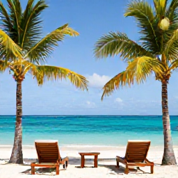 Caribbean Holidays, Turks and Caicos Spa Breaks, A tranquil luxury spa by the turquoise sea in Providenciales, Turks and Caicos, with palm trees and sun loungers