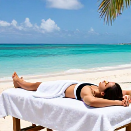 Caribbean Holidays, Turks and Caicos Spa, Relaxing luxury spa treatment beside a bright turquoise sea in Turks and Caicos