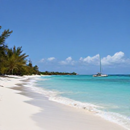 Caribbean Holidays, Turks Caicos Adventures, Small boat sailing past uninhabited tropical islands with white beaches in Turks and Caicos