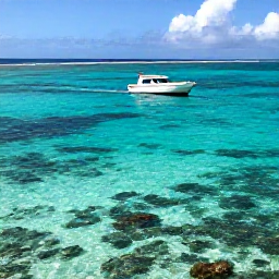Caribbean Holidays, Turks Caicos Business Class, A small boat cruising over clear Caribbean water near coral reefs and tropical fish around Providenciales