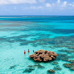 Caribbean Holidays, Turks Caicos Business Class, Snorkellers exploring a colourful coral reef in clear Caribbean water near Turks and Caicos