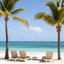 Caribbean Holidays, Turks Caicos February, Luxury beachfront resort on Grace Bay Beach with sun loungers, calm turquoise sea and palm trees in February