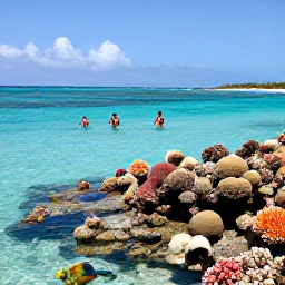 Caribbean Holidays, Turks Caicos February, Snorkellers above a colourful coral reef with tropical fish in clear shallow water off Providenciales