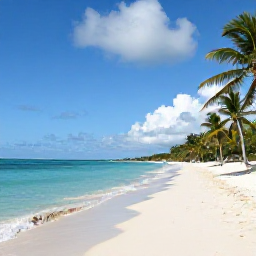 Caribbean Holidays, Turks Caicos July, A sunny July morning on Grace Bay Beach in Turks and Caicos, with turquoise water, white sand and palm trees