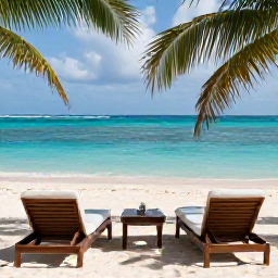 Caribbean Holidays, Turks Caicos Spa, A tranquil luxury spa overlooking a turquoise Caribbean beach in Turks and Caicos, warm April sunshine