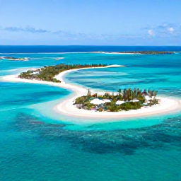 Caribbean Holidays, Turks Caicos Tours, A sunny aerial view of turquoise water, white sand beaches and small islands in Turks and Caicos