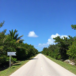 Caribbean Holidays, Turks Caicos Tours, Visitors exploring a quiet scenic coastal road and mangrove landscape on Providenciales, Turks and Caicos, under a clear summer sky