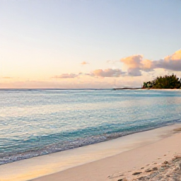 Caribbean Holidays, Turks Caicos Wellness, Quiet white-sand beach in Providenciales, Turks and Caicos, at sunrise in January, calm turquoise water and a peaceful wellness atmosphere