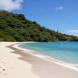 Caribbean Holidays, US Virgin Islands Beaches, A peaceful tropical beach in St John, United States Virgin Islands, with powdery sand, lush national park forest and snorkellers in clear water