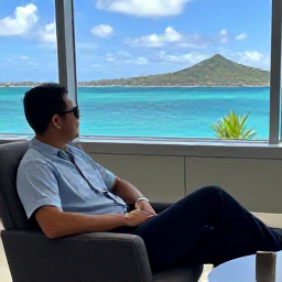 Caribbean Holidays, US Virgin Islands Business Class, Business class traveller relaxing in a comfortable airport lounge before a flight to the United States Virgin Islands