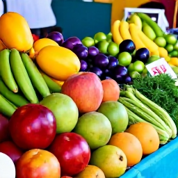 Caribbean Holidays, US Virgin Islands Cooking, Colourful Caribbean market in St Thomas, United States Virgin Islands, with fresh tropical fruit, vegetables, herbs and local spices