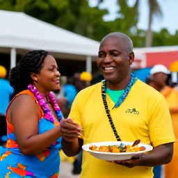 Caribbean Holidays, US Virgin Islands Culture, Colourful local cultural celebration in the United States Virgin Islands during September, with Caribbean music, food and smiling residents