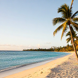 Caribbean Holidays, US Virgin Islands Instagram, Golden-hour photograph of Magens Bay Beach on Saint Thomas, turquoise water, soft white sand and palm trees, clear February sky