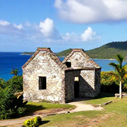 Caribbean Holidays, US Virgin Islands Instagram Hotspots, A dramatic coastal scene at Annaberg Sugar Plantation on St John, with historic stone ruins, tropical vegetation and blue sea beyond