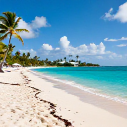 Caribbean Holidays, US Virgin Islands July, A bright Caribbean beach on Saint Thomas in July, turquoise water, white sand, palm trees and a relaxed holiday atmosphere