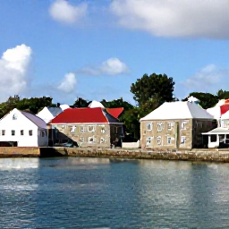 Caribbean Holidays, US Virgin Islands May, Historic stone buildings and narrow streets in Christiansted, St Croix, beside a calm Caribbean harbour
