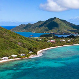 Caribbean Holidays, US Virgin Islands Nature, Aerial view of lush St John island in the US Virgin Islands, turquoise Caribbean water, green hills and quiet beaches