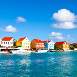 Caribbean Holidays, US Virgin Islands October, Sunny Charlotte Amalie waterfront in the United States Virgin Islands, colourful buildings, harbour boats and clear Caribbean water