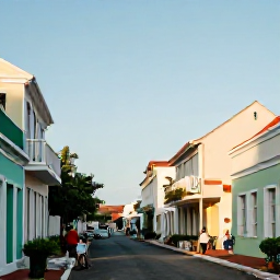 Caribbean Holidays, US Virgin Islands October, Visitors exploring historic colonial streets and colourful buildings in Charlotte Amalie, St Thomas, during a warm October morning