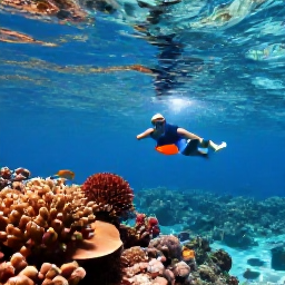 Caribbean Holidays, US Virgin Islands Tours, A snorkeller viewing colourful fish and coral in the clear shallow waters of the US Virgin Islands, with sunlight filtering through the sea