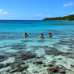 Caribbean Holidays, US Virgin Islands Tours, Visitors snorkelling over a shallow coral reef in clear water near St John, United States Virgin Islands