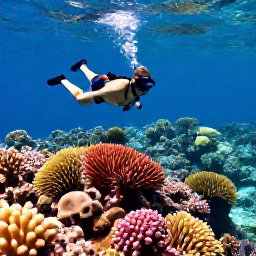 Caribbean Holidays, USVI Adventure Holidays, Visitors snorkelling above a colourful coral reef in clear Caribbean water near the US Virgin Islands